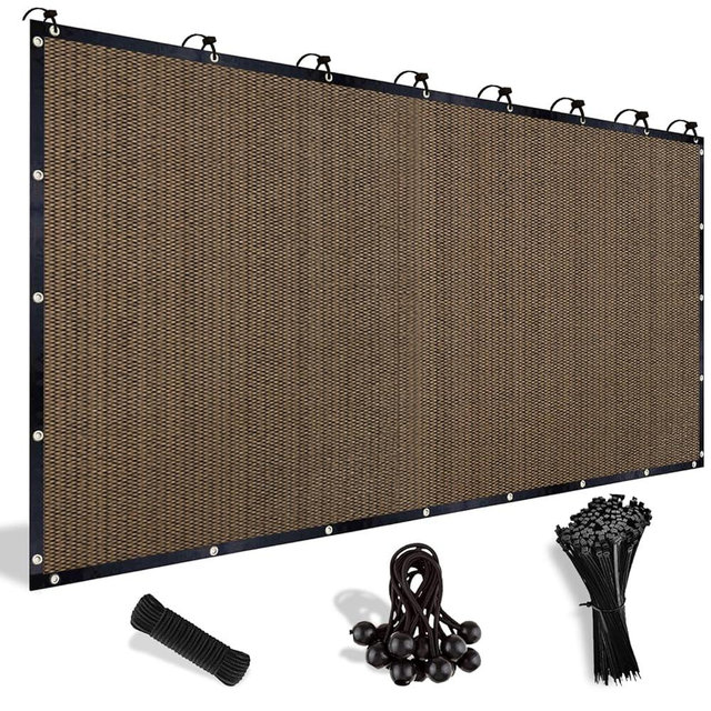 Shade&Beyond 90% Sun Shade Cloth with Grommets, 8' X 12' Pergola Shade Cover Canopy, Mesh Tarp Sun Screens for Patio, Outdoor, Garden, Backyard, Mocha
