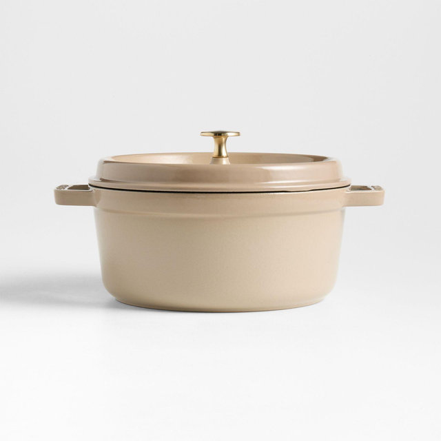 Staub ® Sesame 4-Qt. Round Cocotte with Brass Knob