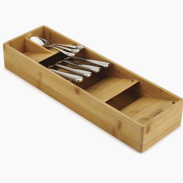 DrawerStore™ Bamboo Compact Cutlery Organiser