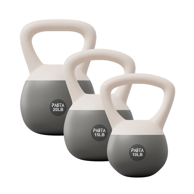 PAETA Soft Kettlebell Set, 10, 15 and 20 LB Kettlebells for Home Gym, Anti-Slip Grip Floor-Friendly Weights for Full-Body Strength Training