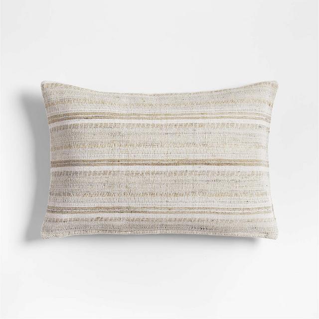Vittoria Silk Blend Textured 24"x16" Calm Beige Throw Pillow Cover