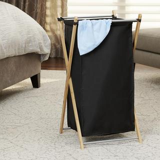 X-Frame Bamboo Hamper with Bag