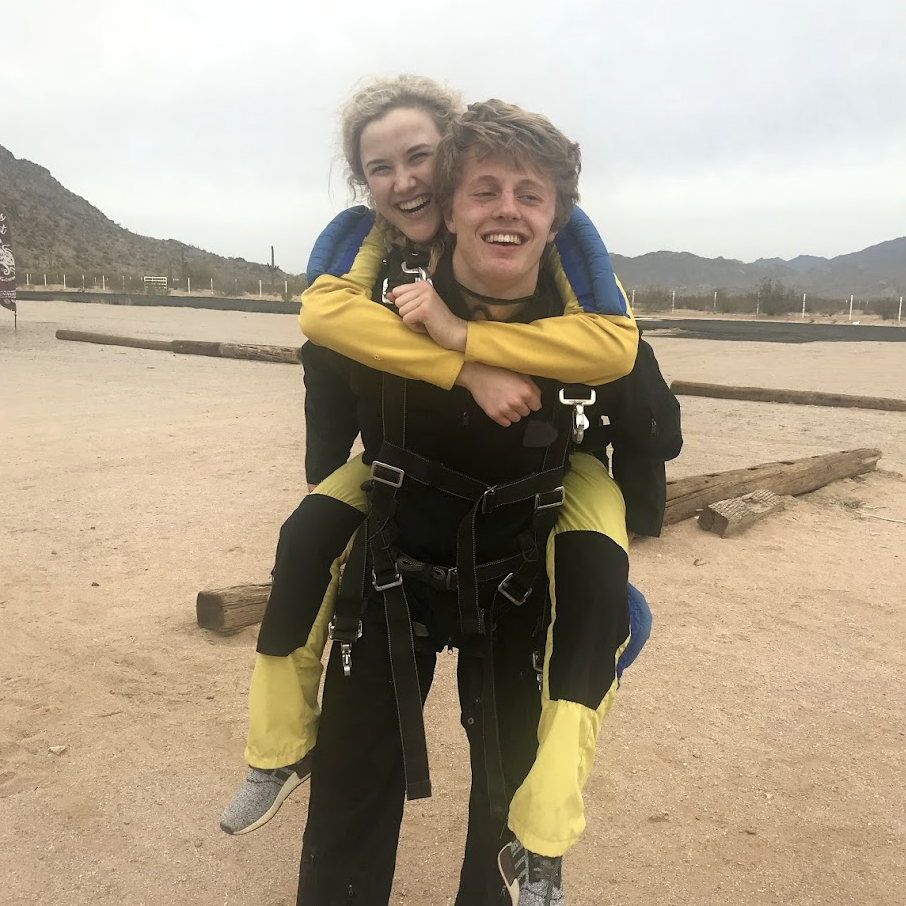 Skydiving in AZ... our grandparents (Mileys & Hopes) came to spectate & make sure that we made it down safely (March, 2018)