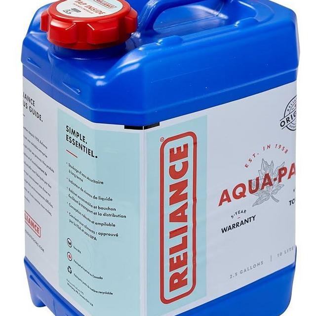 Reliance Products Aqua-Pak 2.5 Gallon Rigid Water Container Blue, 9.3 Inch x 7.5 Inch x 12.0 Inch