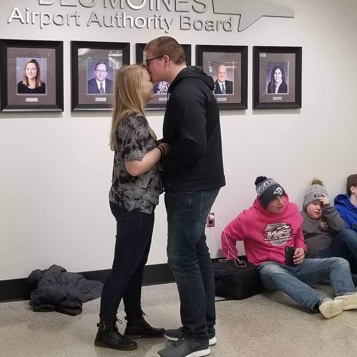 This was right before Travis got on his flight to Basic Training.