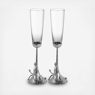 Orchid Champagne Toasting Flute, Set of 2