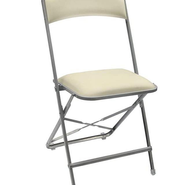 Elegant Folding Chairs Fancy Party Bridge Chair Premium Quality Vinyl Cushion Seat Compact Storage (Set of 4)