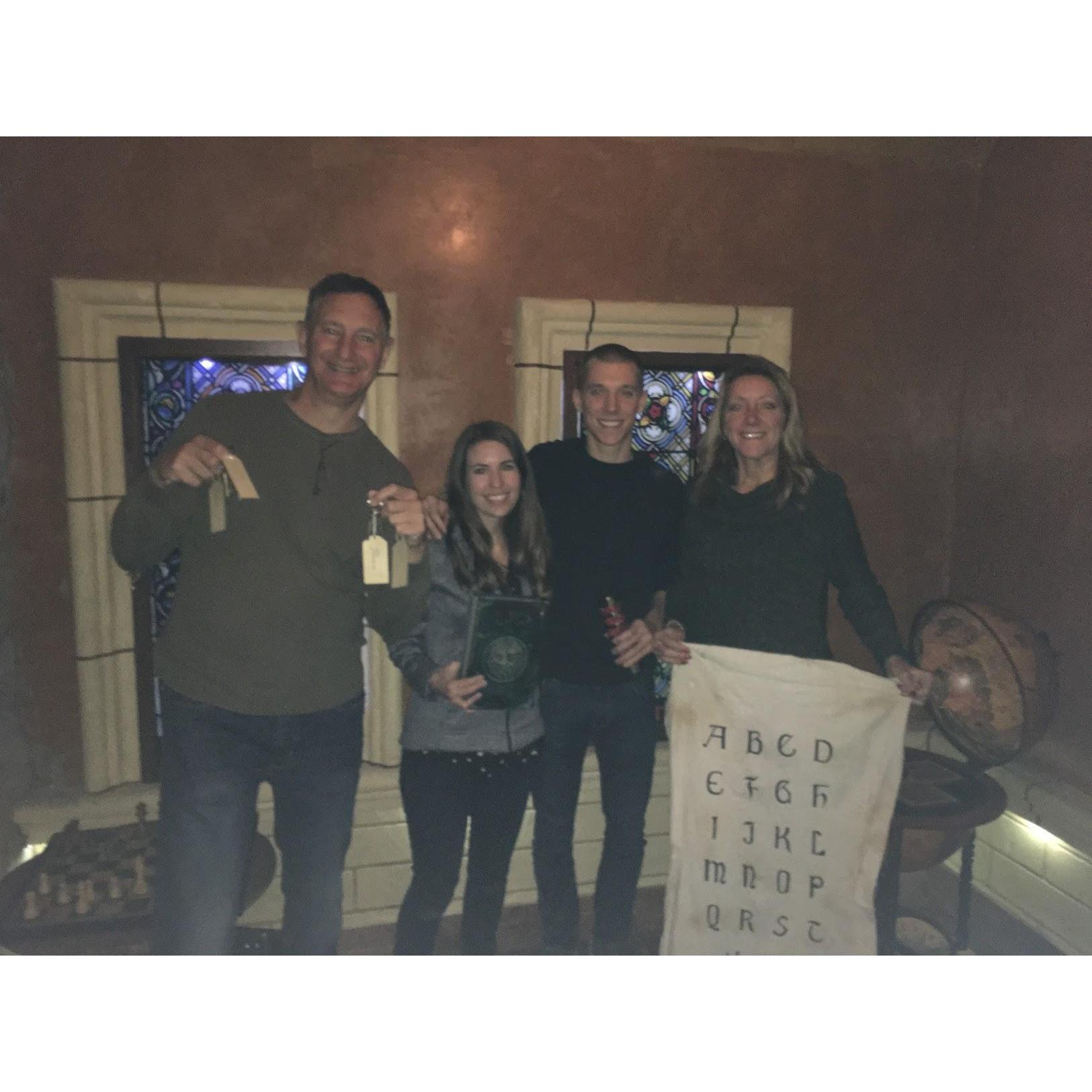 Post escape room with Alan's Mom and stepdad (Denise and Dennis)!