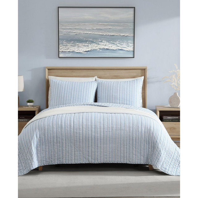 Nautica Coleridge Stripe Reversible 3 Piece Quilt Set, King