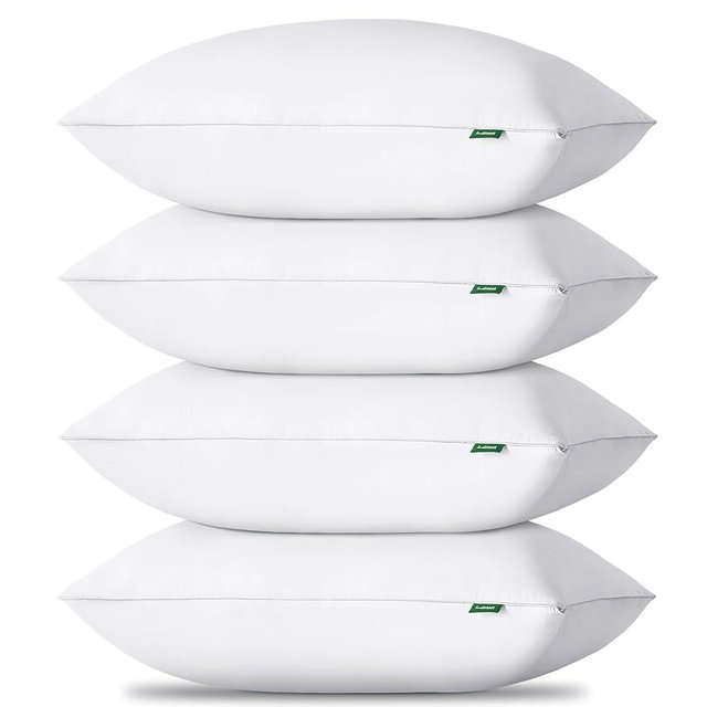 HIMEET Pillows Standard Size Set of 4, Luxury Fluffy Bed Pillows for Sleeping 4 Pack, Soft and Supportive Bed Pillow with Down Alternative Filling for Side and Back Sleepers (18"x26")