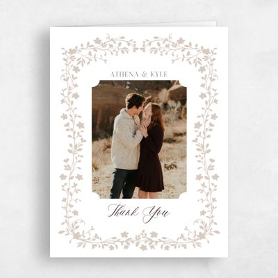 Canvas Tan, Beige Wedding Thank You - Ysabeau Photo