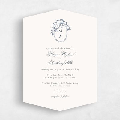 Blue Diamond Wedding Invitation - Palais Classic