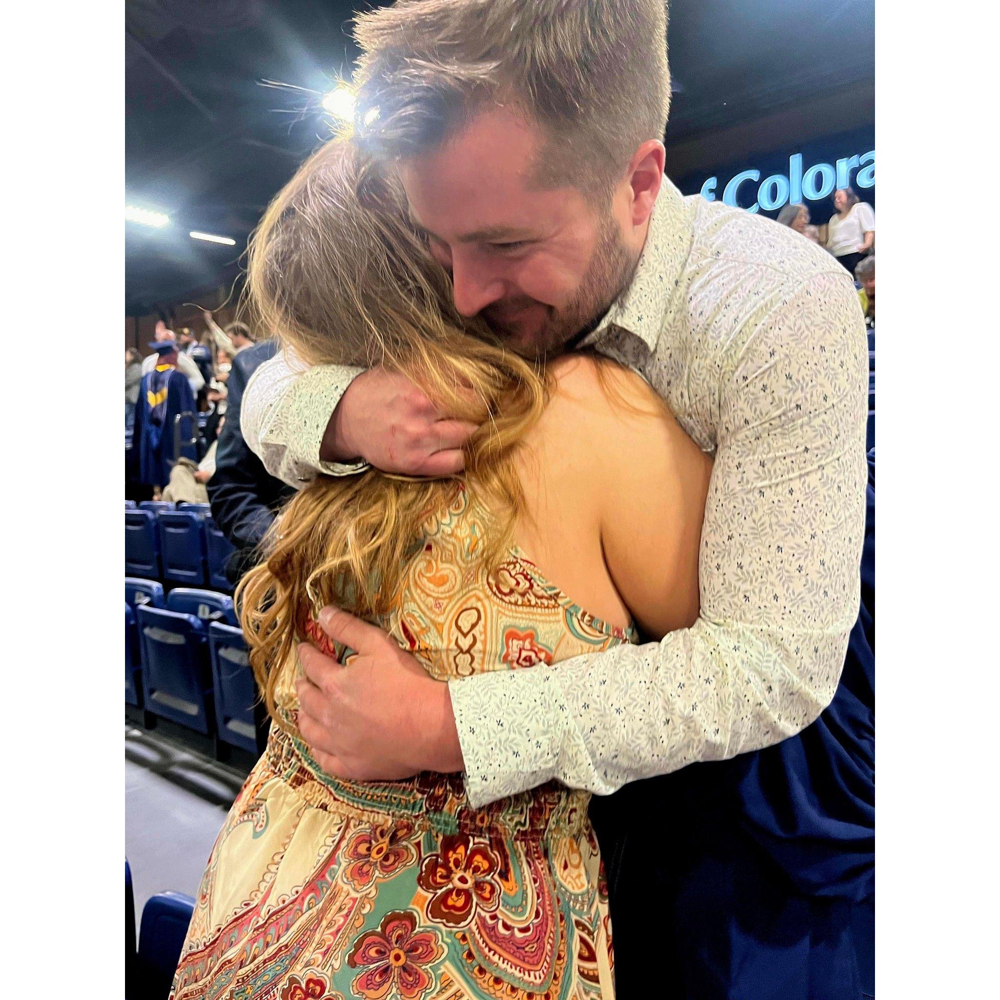 When I graduated with my Masters in Literacy! He is my biggest supporter!