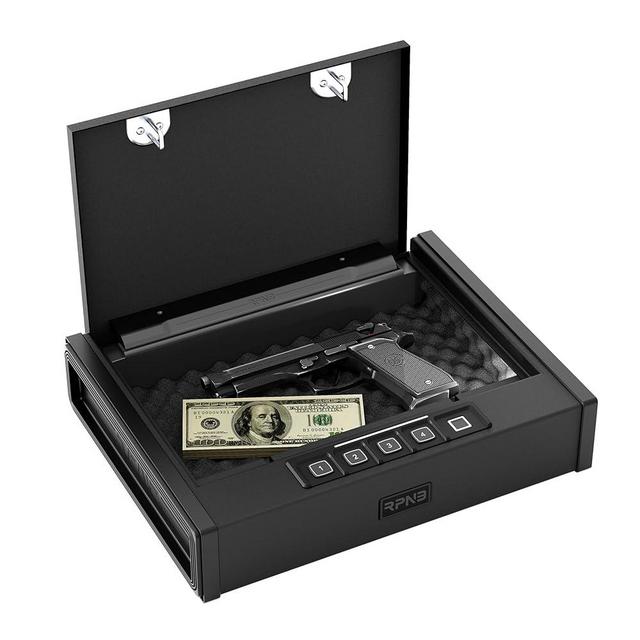 RPNB Gun Safe, Quick Access Gun Safe for Handgun, Pistol Safe with Biometric Fingerprint or Quick Electronic Keypad