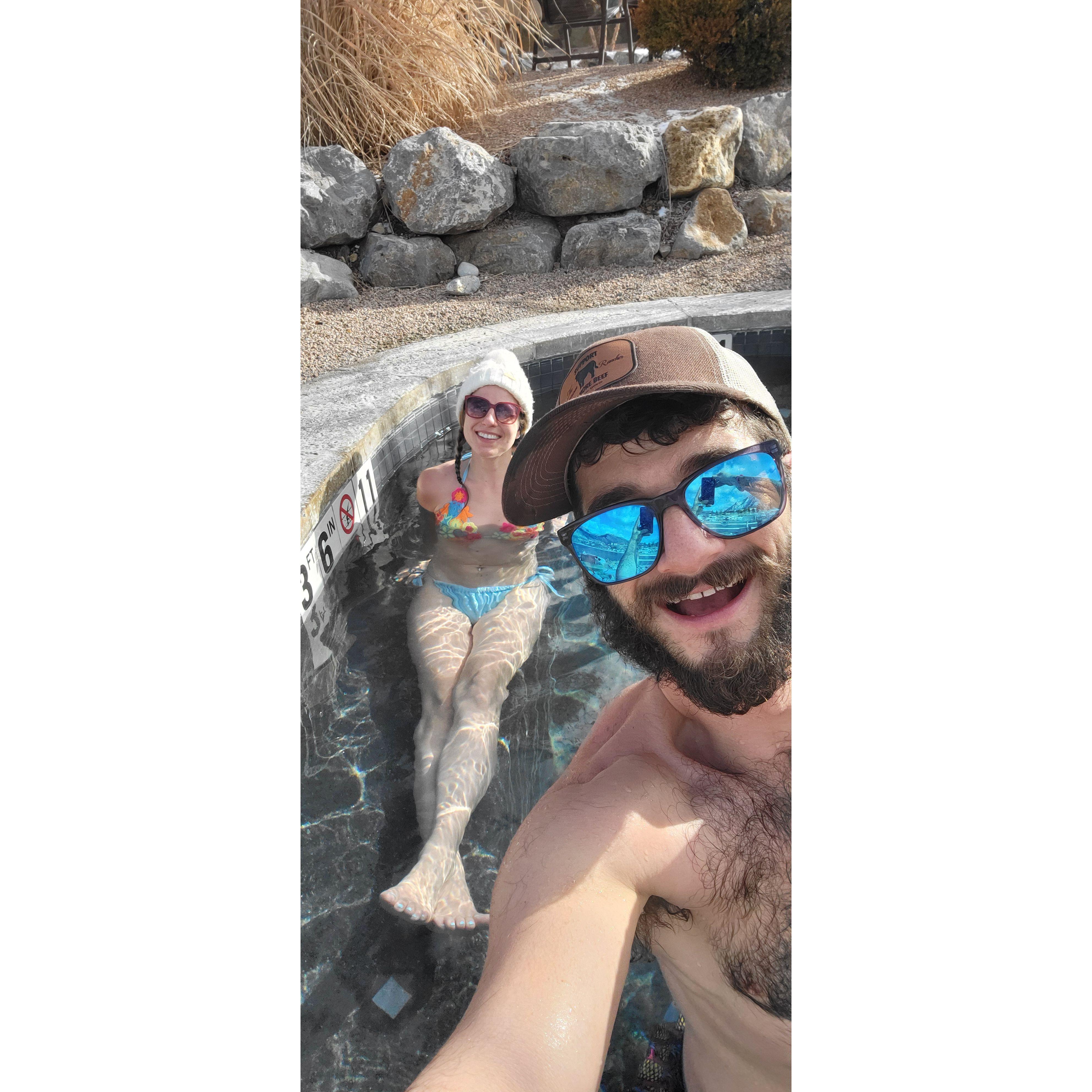 Another trip to the hot springs (we bought a membership, so you can find us there most chilly days)
