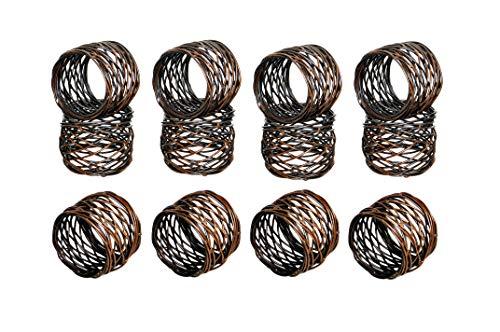 Bronze Napkin Rings Set of 12, for Harvest, Napkin Rings Thanksgiving, Christmas, Napkin Ring Holder, Party Decoration, Dinning Table, Everyday, Gatherings, Napkin Rings Bulk