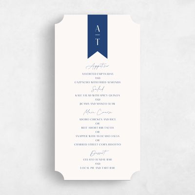Blue Ticket Wedding Menu - Raven