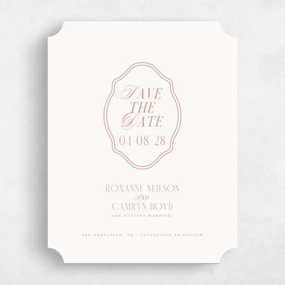 Beige Ticket Wedding Save the Date - Kotor Portrait