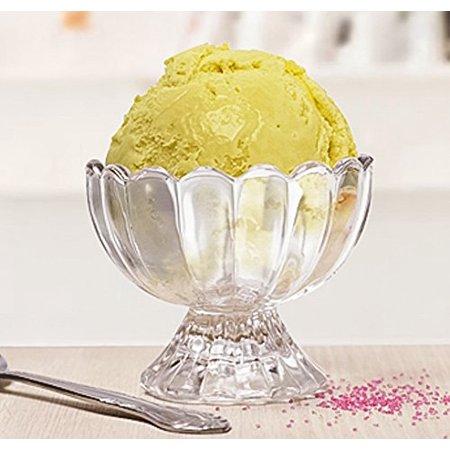 Palais Glassware 'Crème Glacée', Clear Glass, Ice Cream Dessert Bowls - Set of 4 - 9 Oz (Swirl)