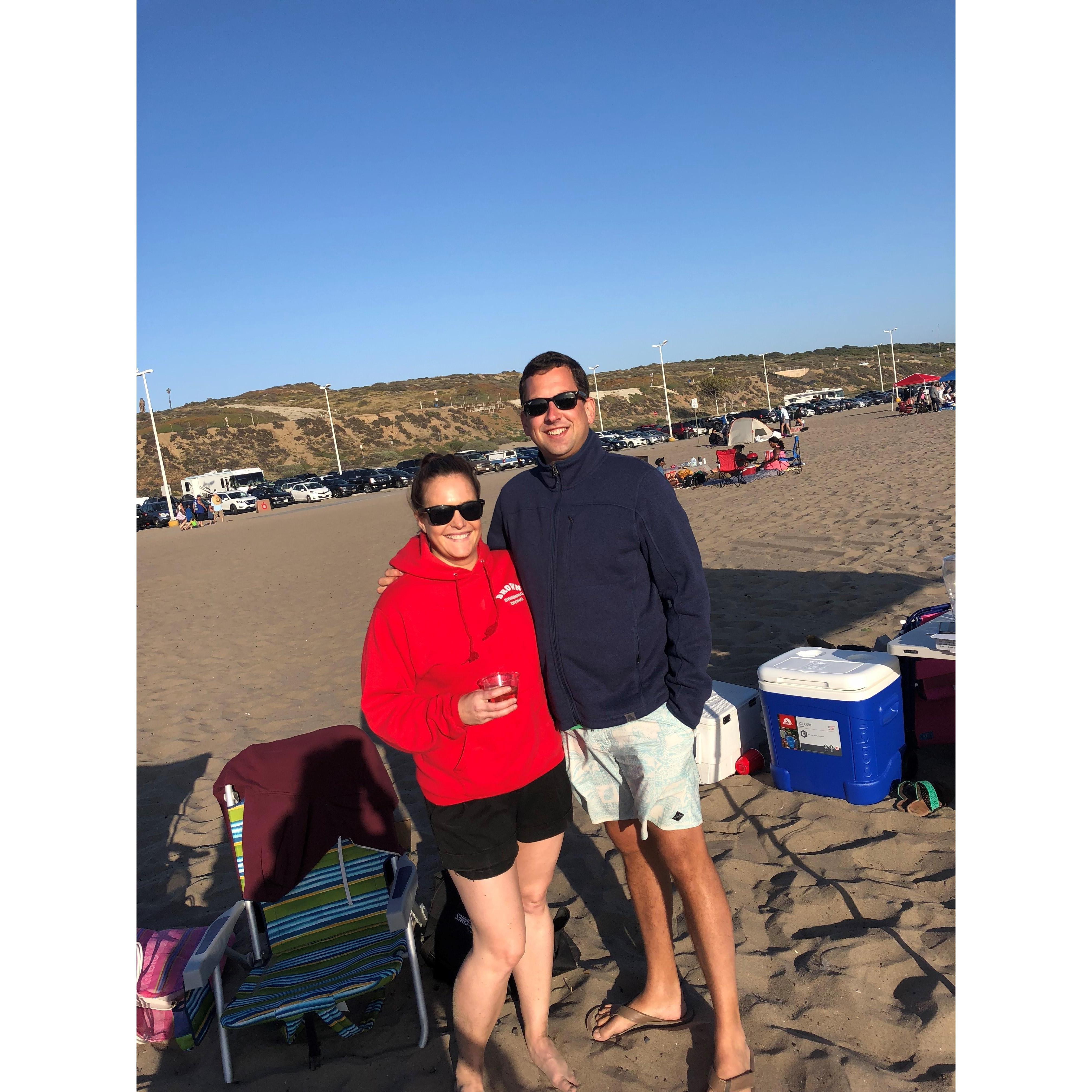 Bonfire on the beach in Santa Monica