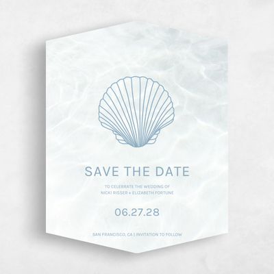 White Diamond Wedding Save the Date - Waterview Portrait