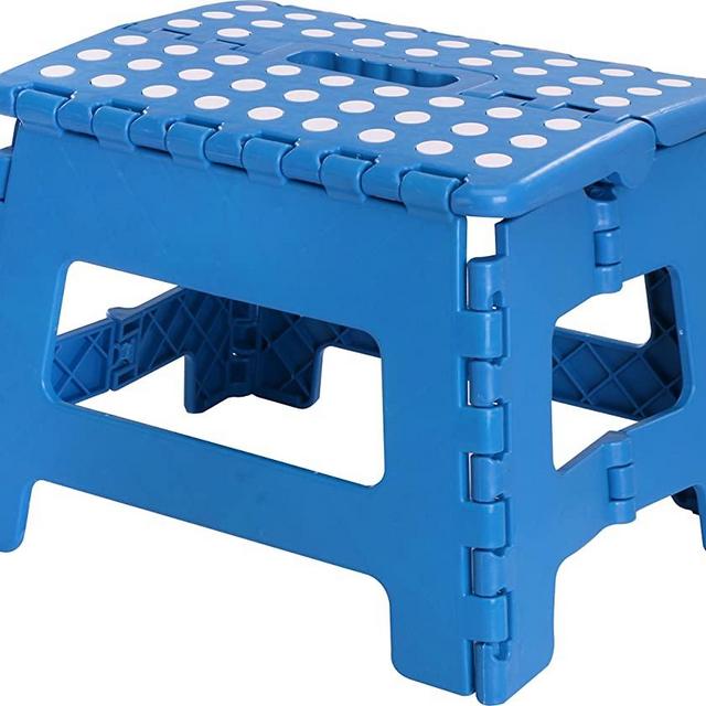 Utopia Home Foldable Step Stool - 11 Inches Wide and 8 Inches Tall - Holds Up to 300 lbs - Lightweight Plastic Design (Blue, Pack of 1)