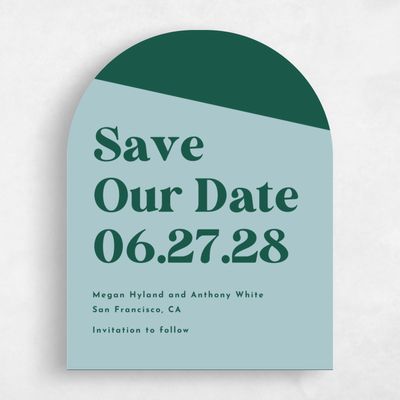Blue Arch Wedding Save the Date - Zesty Portrait