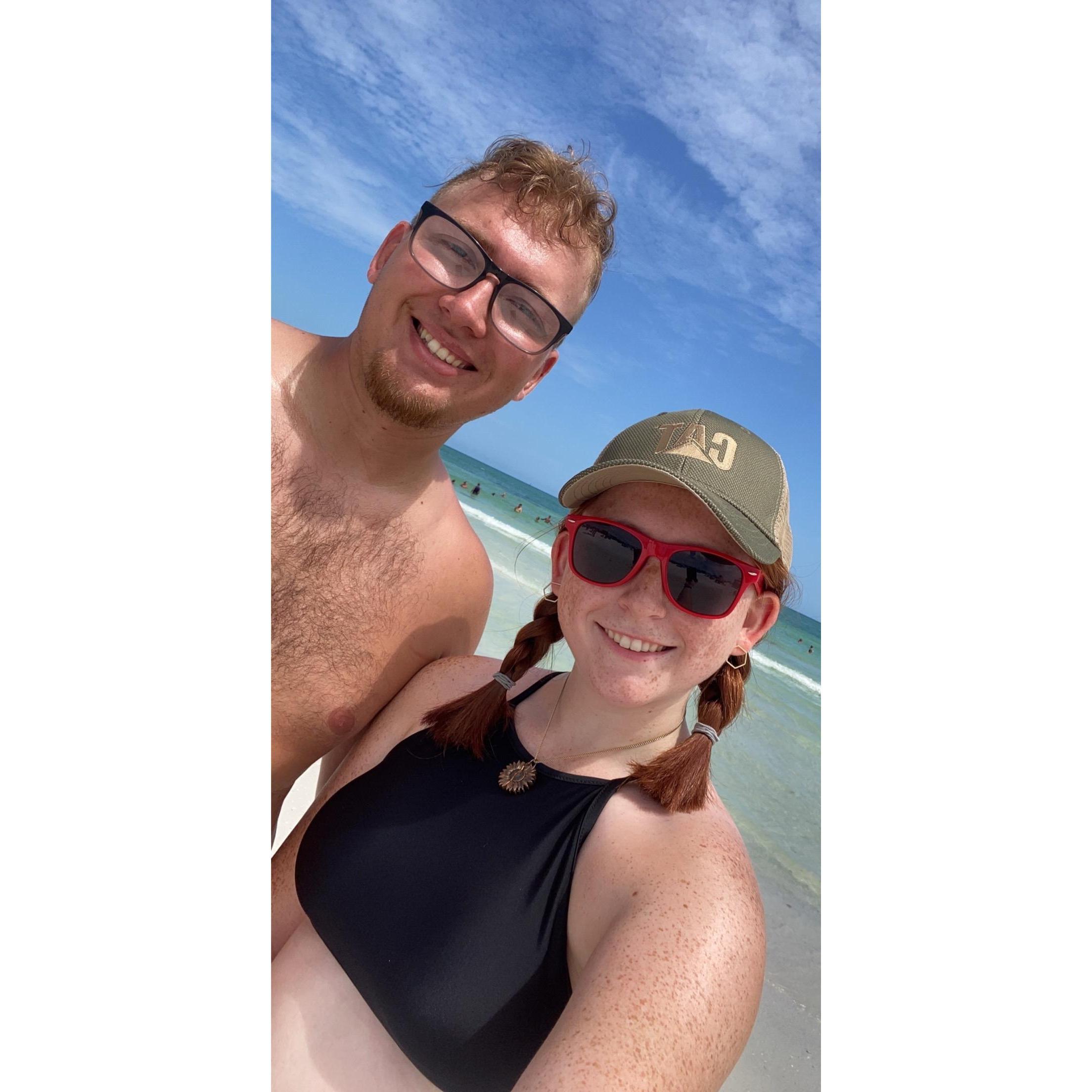One of our favorite places is at the lake or beach