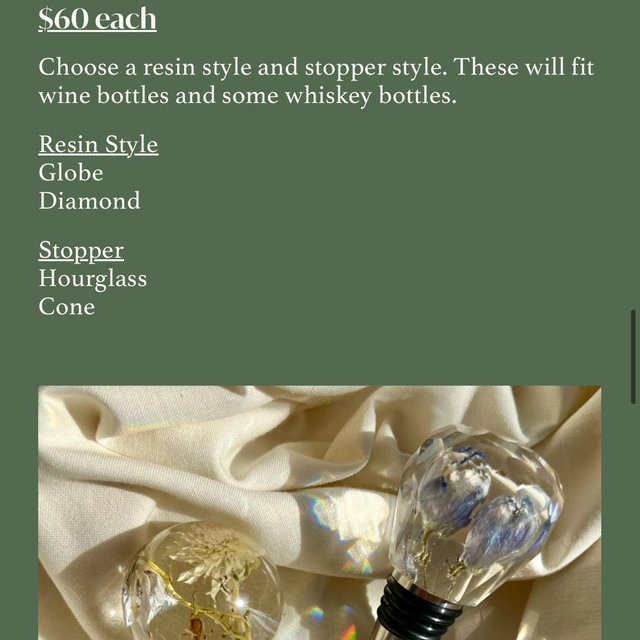 Wine stopper flower preservation x 2