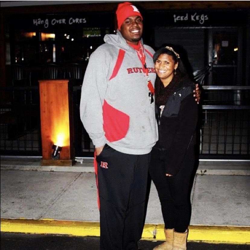 Celebrating a Rutgers football win! Devon played Offensive Line.