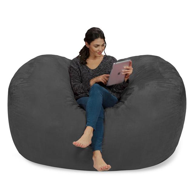 Large Memory Foam Bean Bag Lounger 6 ft - Charcoal - Relax Sacks
