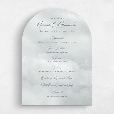 Grey Arch Wedding Program - Montagne