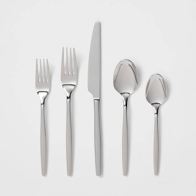 20pc Stainless Steel Modern Silverware Set - Threshold Signature™