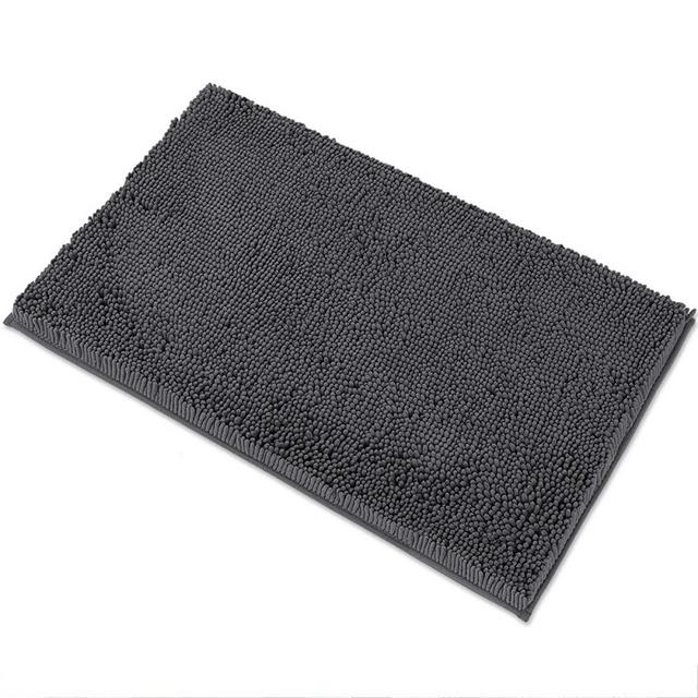 MAYSHINE Luxury Chenille Bath Mats for Bathroom Rugs Soft, Absorbent, Shaggy Microfiber,Machine-Washable, Perfect for Door Mat (20x32 Inches, Charcoal Gray)