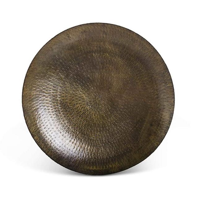 K&K Interiors 16461A-2 28.75 Inch Dark Metal Bronze Round Wall Hanging Tray