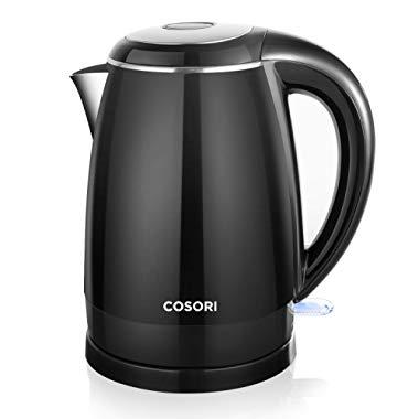 COSORI Electric Kettle Temperature Control with 6 Presets, Hot Water Boiler  & Tea Heater, 100% Stainless Steel Filter, Inner Lid & Bottom, 60min Keep  Warm&Boil-Dry Protection, BPA Free, 1.7L, Black 