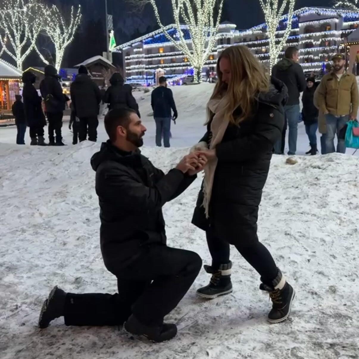 The third, yes THIRD proposal with a very giggly "yes."