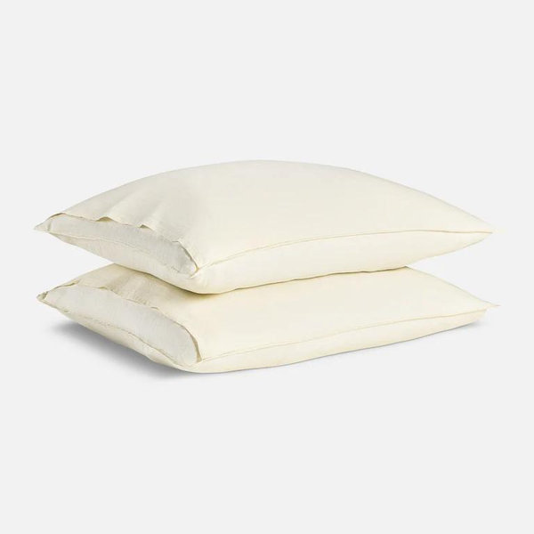 Washed European Linen Pillowcase Set - Cream