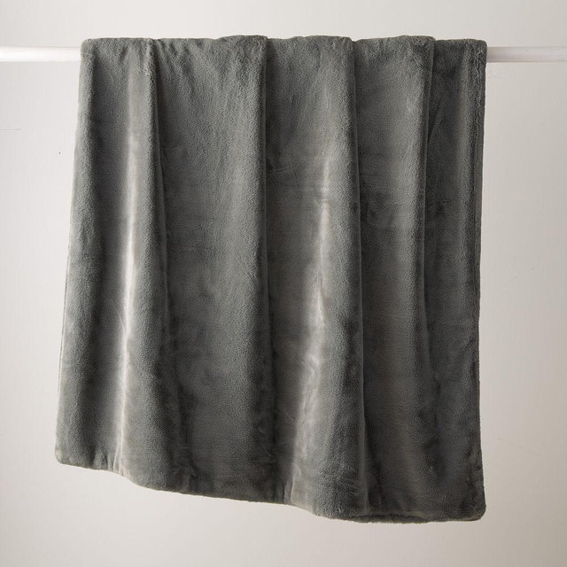 Faux Fur Plush Throw, 50x60, Aegean
