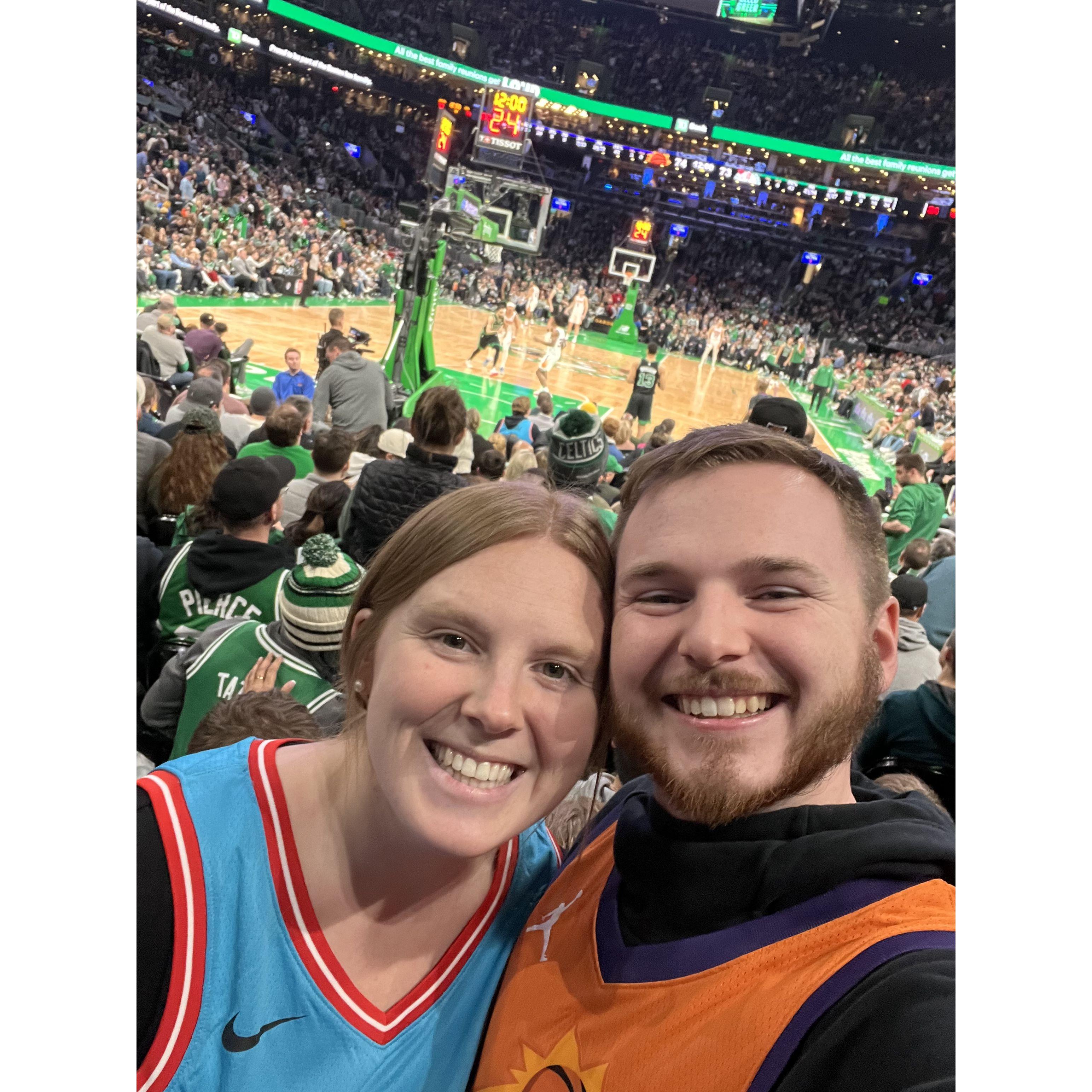 Celtics/Suns Game - 1st NBA game for Brayden