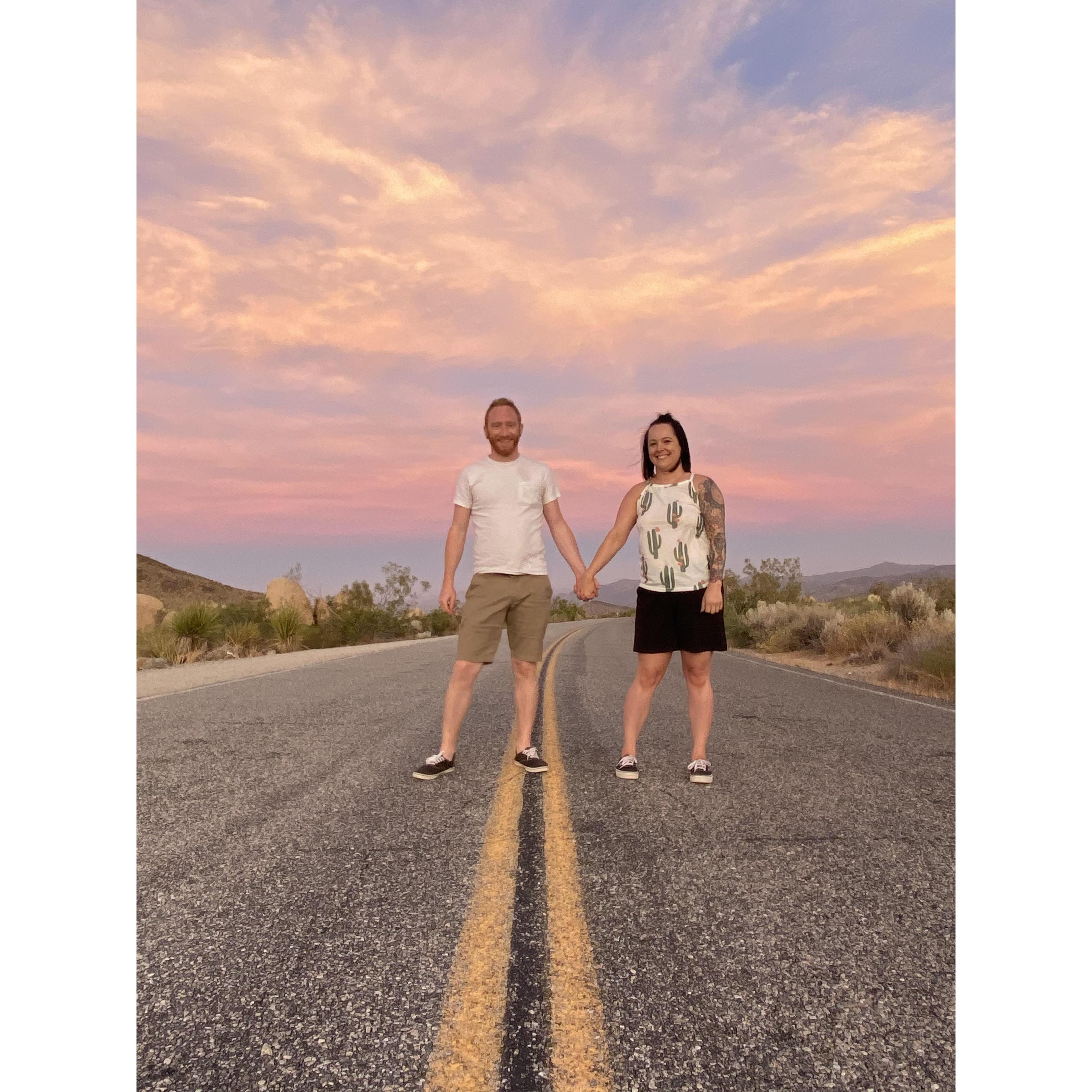 Sunset in Joshua Tree park