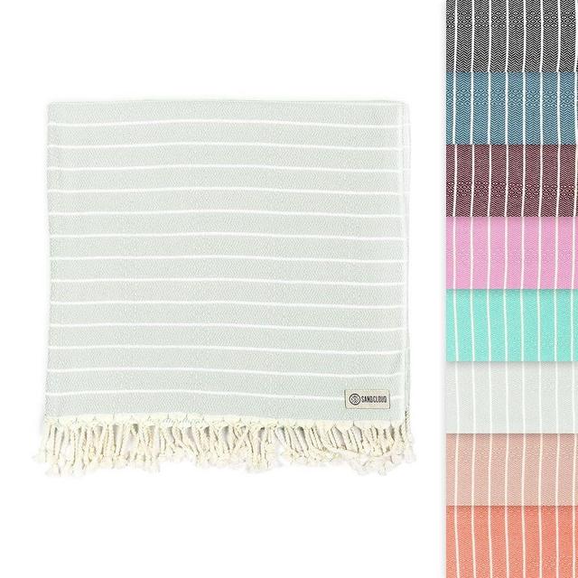 Sand Cloud Turkish Beach Towel - Sand Proof - 100% Certified Organic Turkish Towel - Quick Dry Towel for Beach, Picnic, Blanket or Bath Towel - As Seen on Shark Tank - Gocek (Sage Green)