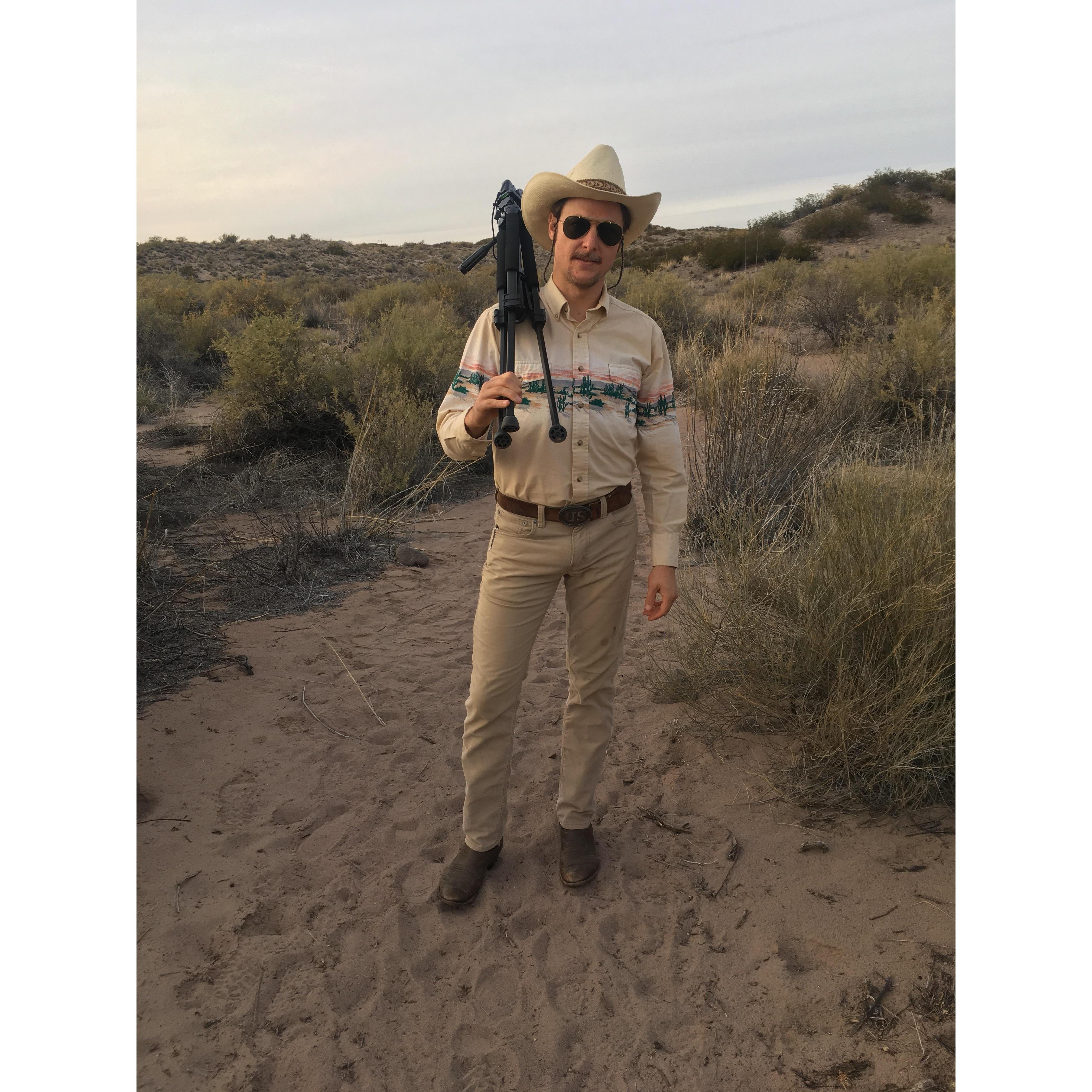 Chris in the desert / as the desert