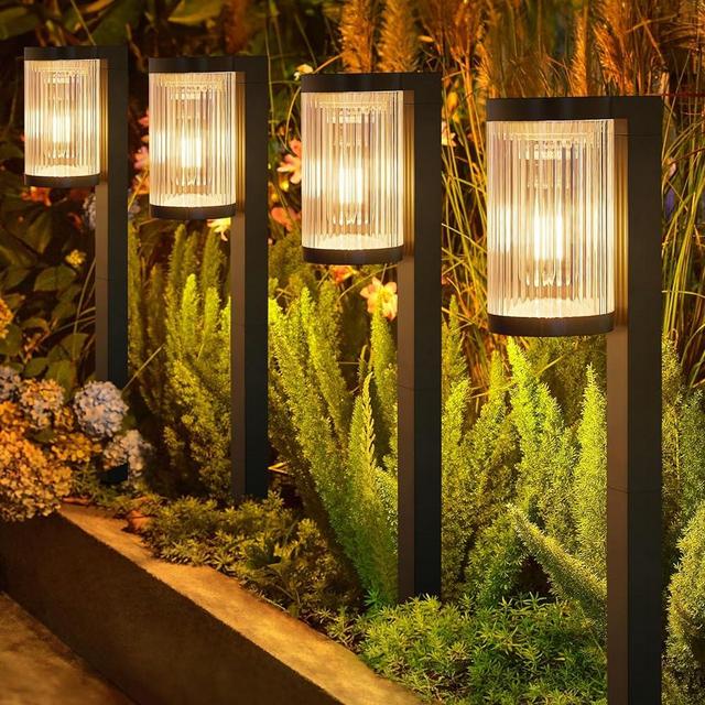 HALHSAP Solar Pathway Lights Outdoor 6 Pack, Super Bright Over 12Hrs Solar Lights Outdoor Waterproof IP65, Anto On/Off Solar Garden Lights Decorative & Stylish for Outside Yard, Path, Driveway