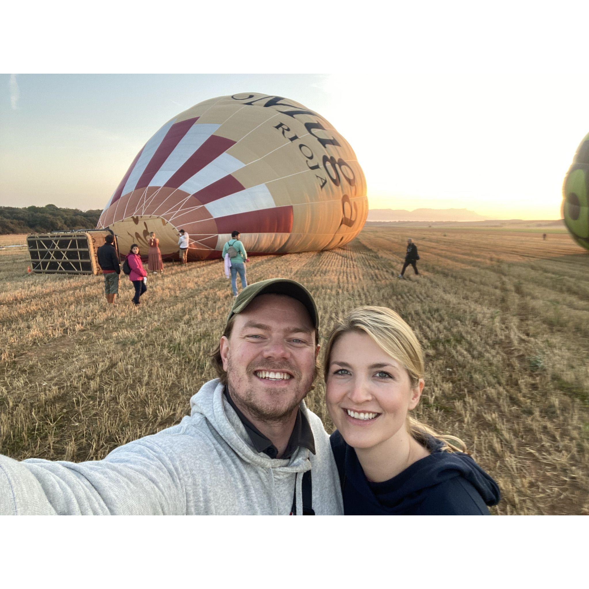 Our sunrise hot air balloon ride in the Rioja region