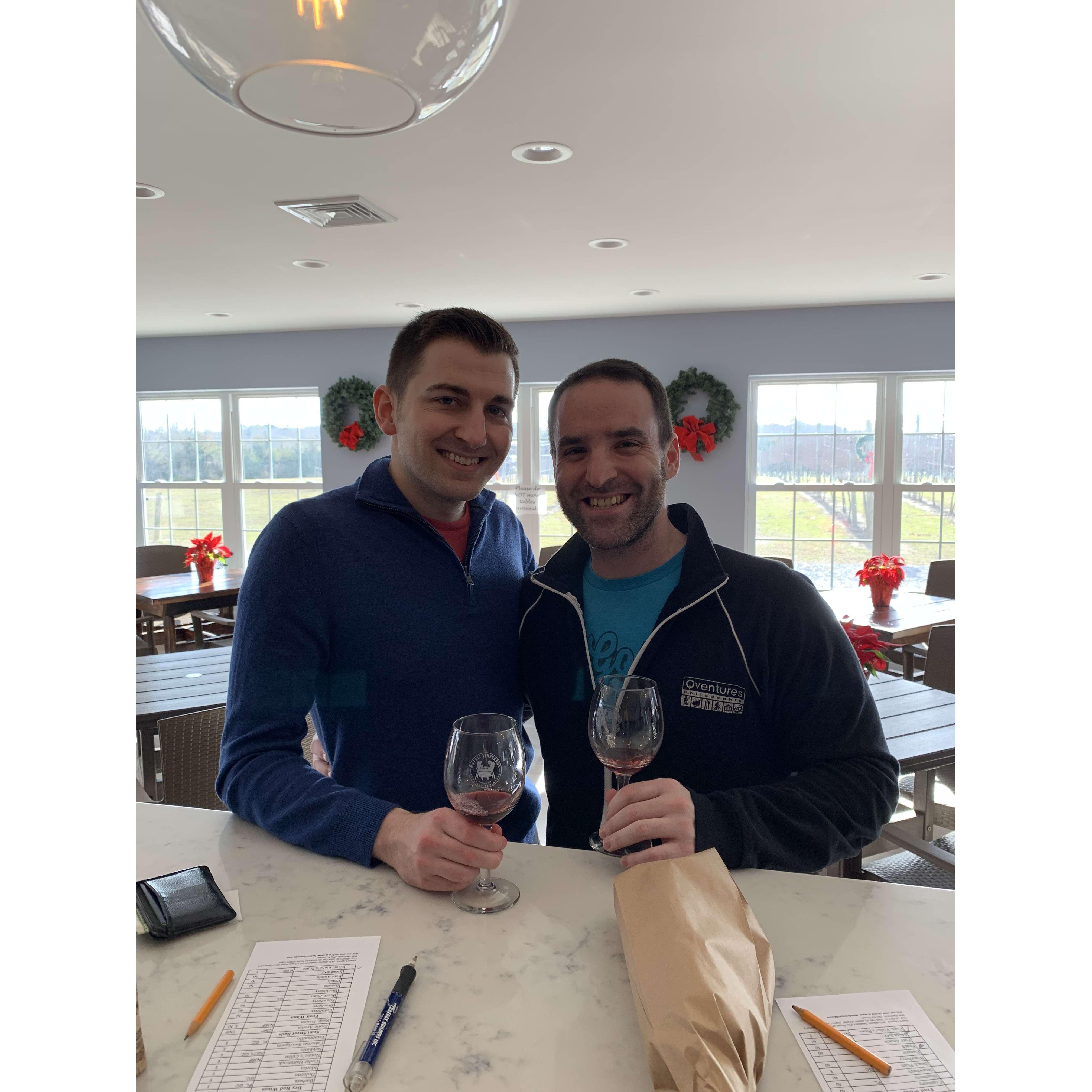 Taken at our annual Cape May outting. We go every year to visit the wineries and breweries when Mike has Winter break.