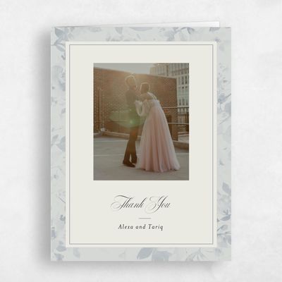 Periwinkle Gray, Grey Wedding Thank You - Hermine Photo