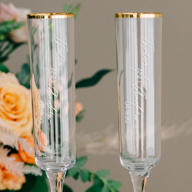 Personalized Gold Rim Custom Wedding...