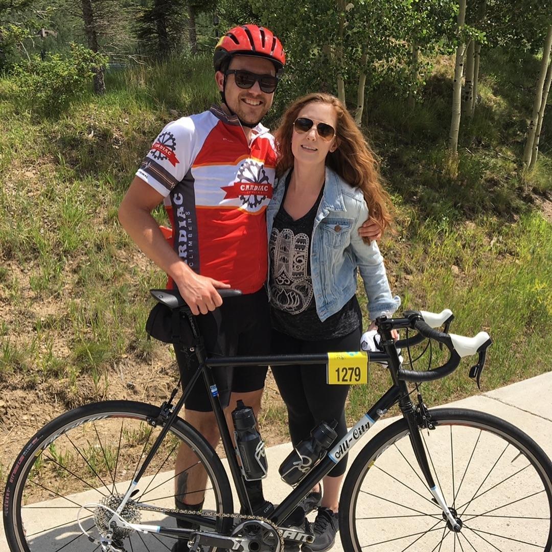 A quick break during Kody's first of two "Courage Classic" races - a 120 mile bike race through the Rocky Mountains benefitting the Children's Hospital of Colorado.