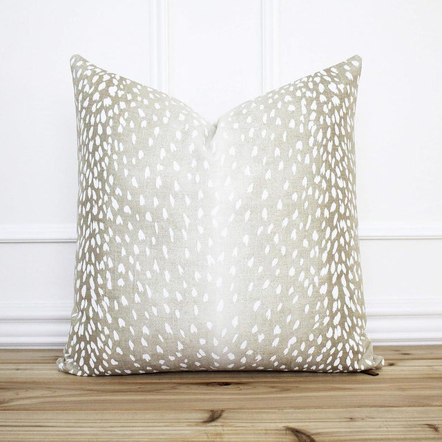 26x26 Inch Antelope Pillow Cover Fawn Animal Print Pillow Cover Pillow Decorative Pillow, Cotton Linen